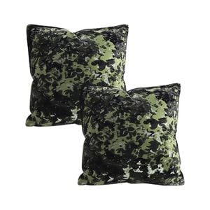 SOGA 2X 50cm Forest Green Crushed Velvet Decorative Throw Pillow