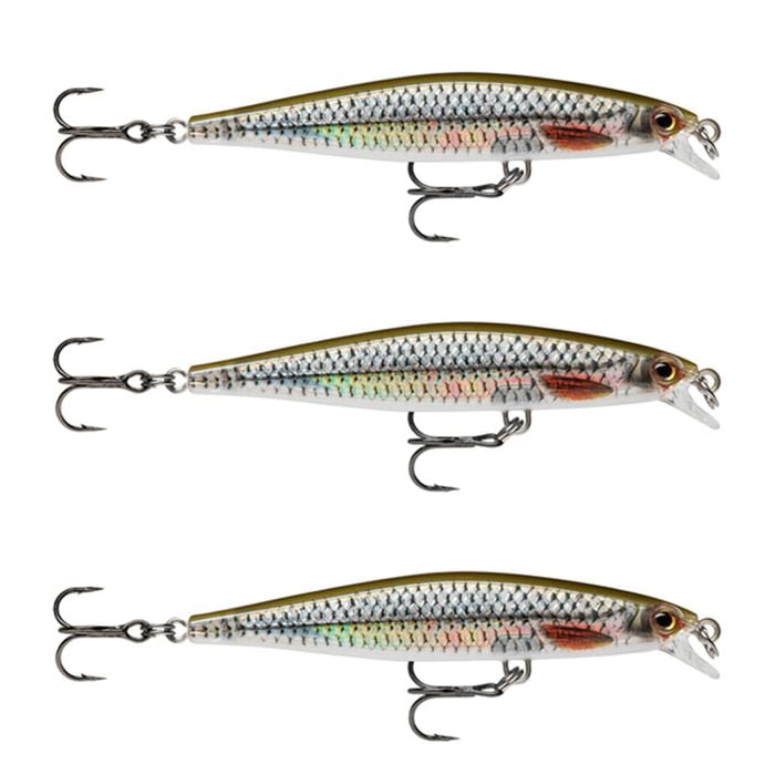 3x Rapala 7cm Shadow Rap Slow Sink Shallow Jerkbait Fishing Lures - Live Roach