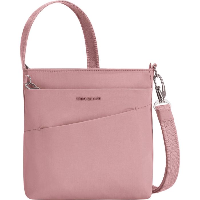 Travelon Roam Anti-Theft Small Crossbody Bag in Desert Pink