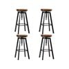 Levede 4x Wooden Vintage Industrial Bar Stools
