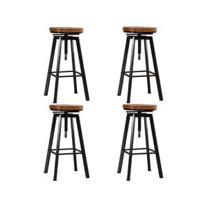 Levede 4x Wooden Vintage Industrial Bar Stools