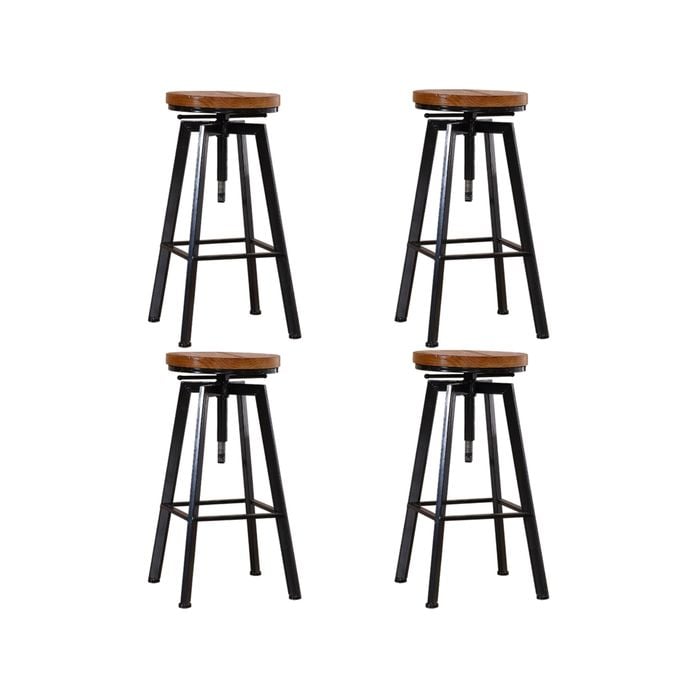 Levede 4x Wooden Vintage Industrial Bar Stools