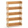 Costway 5tier Wood Bookshelf Modern Elevated Guardrails Shelving Rack