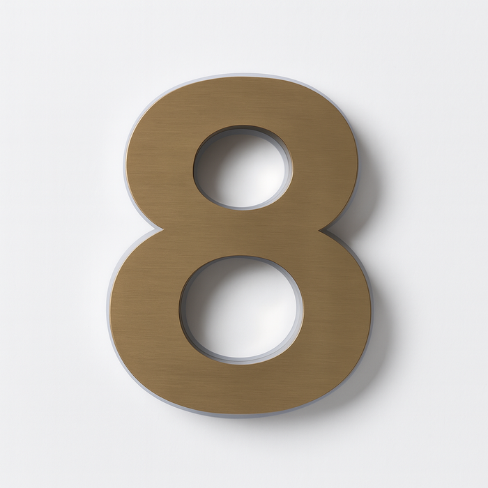 Chrome LED House Number Backlit 200mmH
