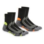 Hard Yakka Size 7-12 Multi-Coloured Men's Coolmax Quarter-Crew Socks - 2 Pack