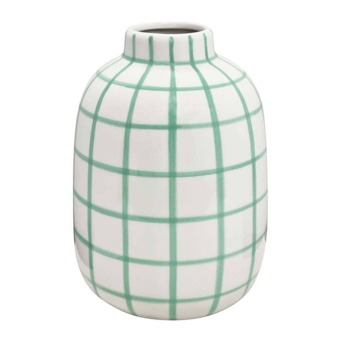 J.Elliot Home Wallace Check Vase 17x17x23.5cm Peppermint