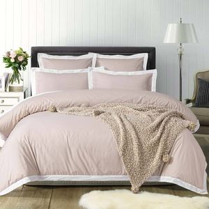 Accessorize White/Natural Tailored Hotel Deluxe Cotton Quilt Cover Set Queen