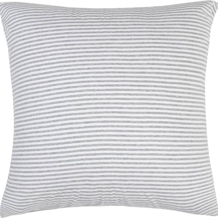 Gioia Casa 100% Jersey Cotton European Pillowcase - Soft, Breathable, and Stretchy - Grey Stripe - 65cm x 65cm