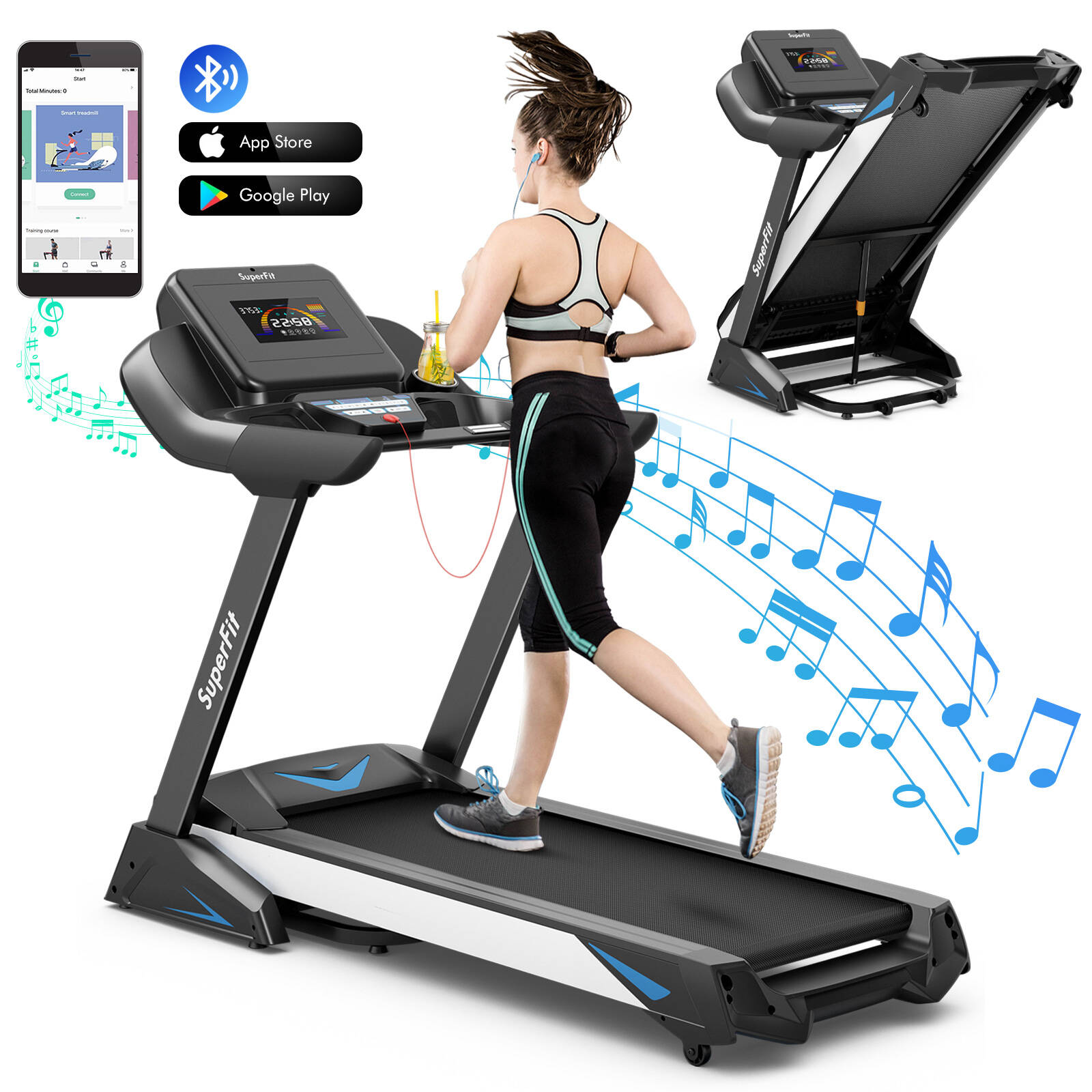 Costway Electric Treadmill Auto Incline Running Machine 4.75HP 20 Preset Programs Bunnings Australia