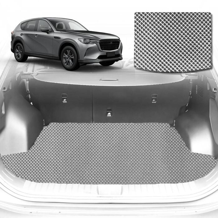 6D Diamond Car Boot Mat for All-new Mazda CX-60 (KH)2022-Current-Cargo Mat-Grey-Outback GT