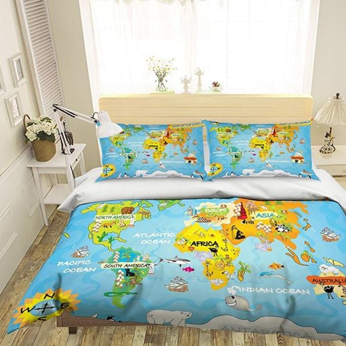 3D Cartoon Map 241 Bedding Set Pillowcases Quilt Duvet Cover Set Queen King