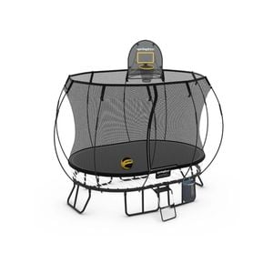 Springfree Compact Oval Trampoline 1.9m x 2.7m - Sports Accessory Bundle Basketball Hoop, Ladder and Bag
