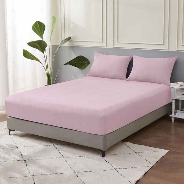 LINENOVA 100% Pure Cotton Deep Fitted Sheet Cover - Queen, Navy