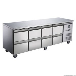 Fed-x S/s Eight-door Bench Fridge With Drawers Xub7c22s4d