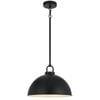 Telbix Emerson Vintage Pendant Hanging Lamp Light Metal Black Satin