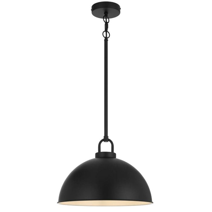Telbix Emerson Vintage Pendant Hanging Lamp Light Metal Black Satin