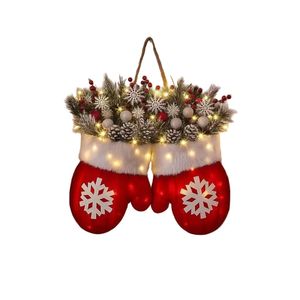 Lifebay Christmas Glove Wreath Artificial Pine Decoration