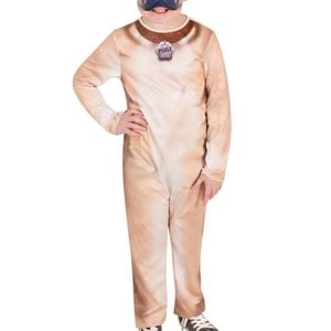 Pug Dog Halloween Costume Child Animal Book Week Jumpsuit with Mask and Tail, 9-10-YRS
