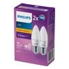 Philips P45 E27 LED 620lm Warm White 6W Candle - 2 Pack