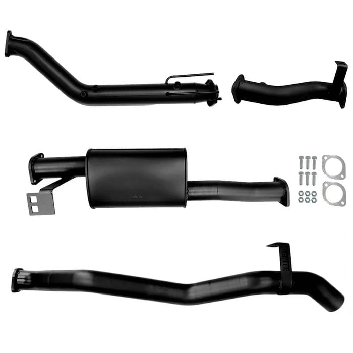 Ignite Exhausts Turbo Back For Toyota Landcruiser 76 Series Wagon 3" No Cat & Muffler Black Aluminised Steel