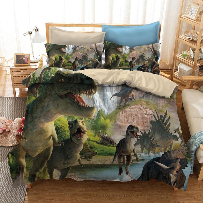 Cotton Duvet Dinosaur Duvet And Pillowcase Set Age Of Dinosaurs