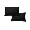 400TC Pair of Solid Color No Flap Standard Pillowcases Black