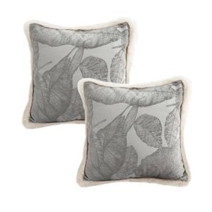 SOGA 2X 45cm Wabi-sabi Raised Embroidery Leaf  Throw Pillow