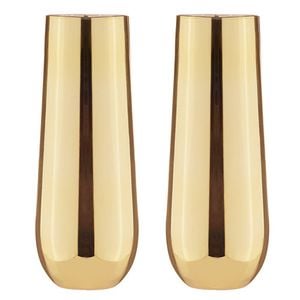 2PK Aurora 500ml Stemless Champagne Glass Cup - Gold