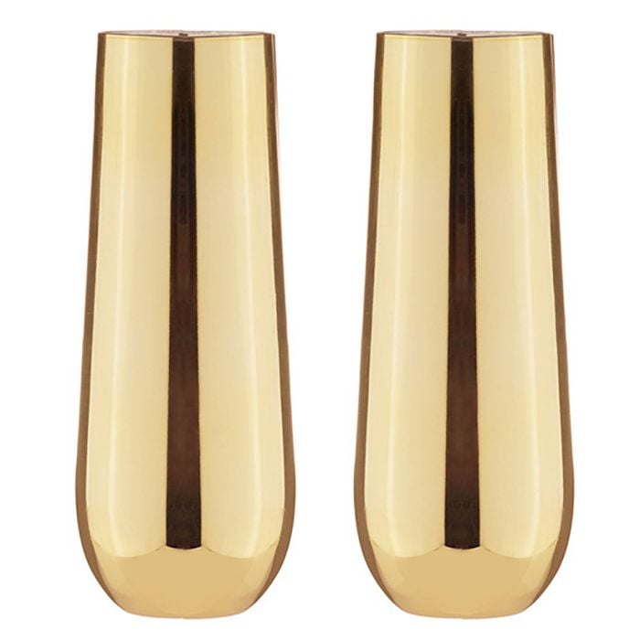 2PK Aurora 500ml Stemless Champagne Glass Cup - Gold