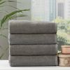 4pc Renee Taylor Cobblestone Shower/Bath Towel 650 GSM Cotton Ribbed Platinum