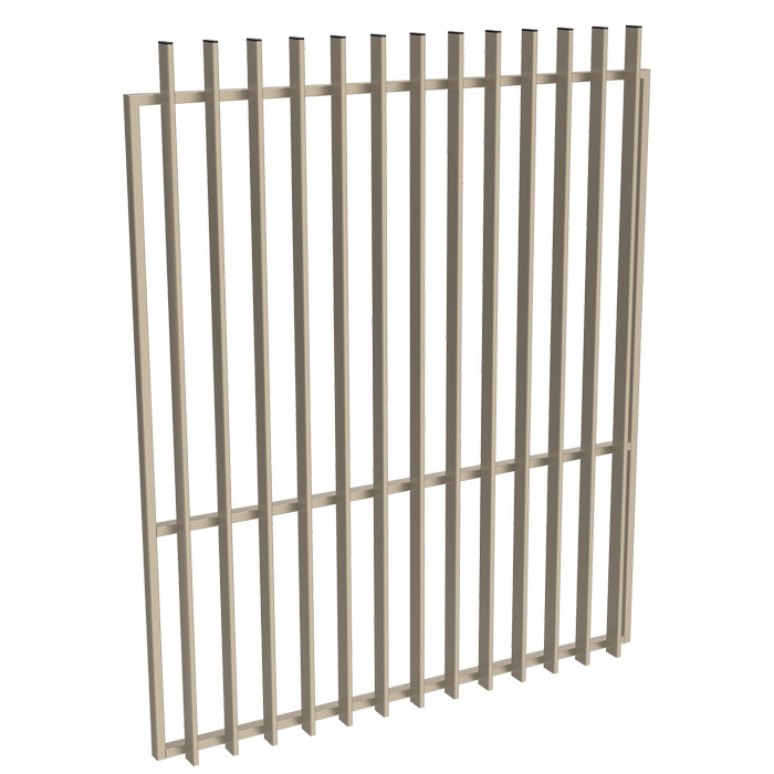 ProtectorAl 1201-1500 x 1800mm Paperbark Aluminium Radiator Garden Gate With Mid Rail