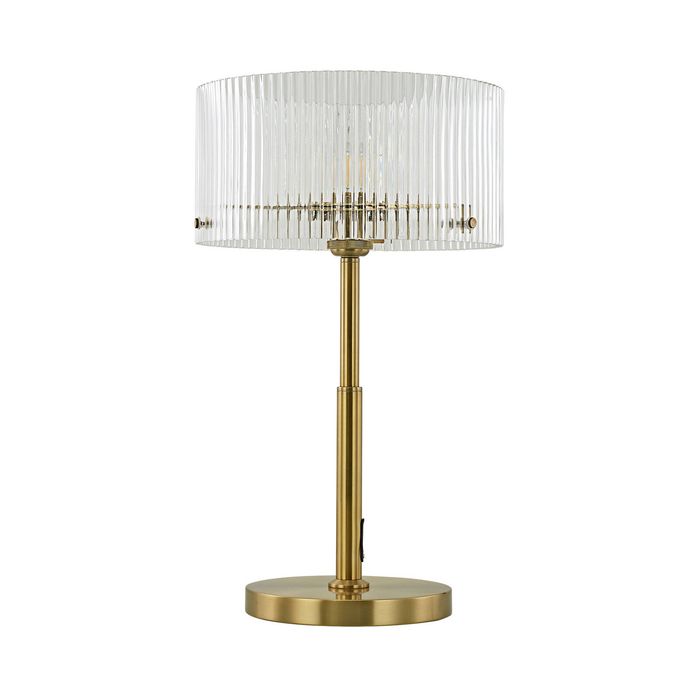 Medici 300mm Round Glass Table Lamp - Gold