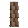 Ufurniture Rotating Bookshelf 3-tier Wooden Bookcase Corner Standing Display Shelf Organizer Cd Storage Rack Brown