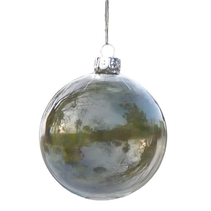 Large Transparent Glass Ball Christmas Ornament Set