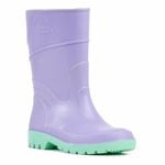 Bata Purple And Green Kids Gumboots - Size 10