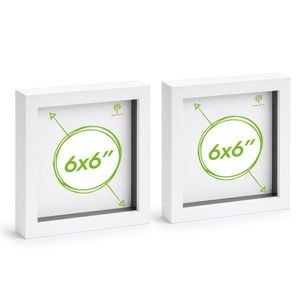 Nicola Spring Box Picture Glass Photo Frame, Standing & Hanging - For 6x6" (15x15cm) Photos - Pack Of 2