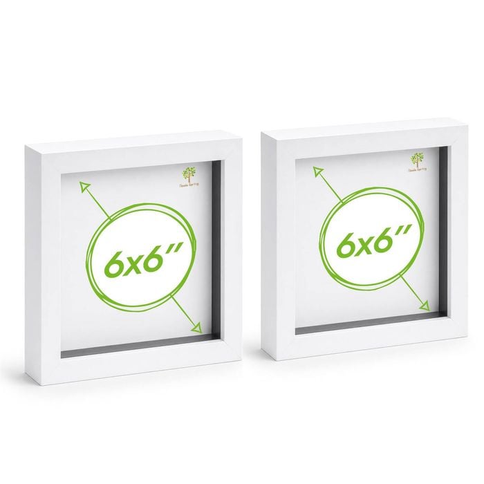 Nicola Spring Box Picture Glass Photo Frame, Standing & Hanging - For 6x6" (15x15cm) Photos - Pack Of 2