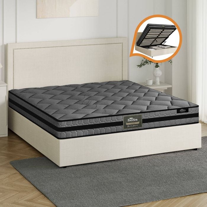 Oikiture Bed Frame Queen Mattress Set Gas Lift ADI