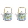 2PK LVD Ceramic Motif Design Decorative Kitchen Teapot 17x19cm Multicoloured