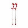 Forearm Crutches With Safety Cuff & Hinge - Adjustable Mobility Aid - Red