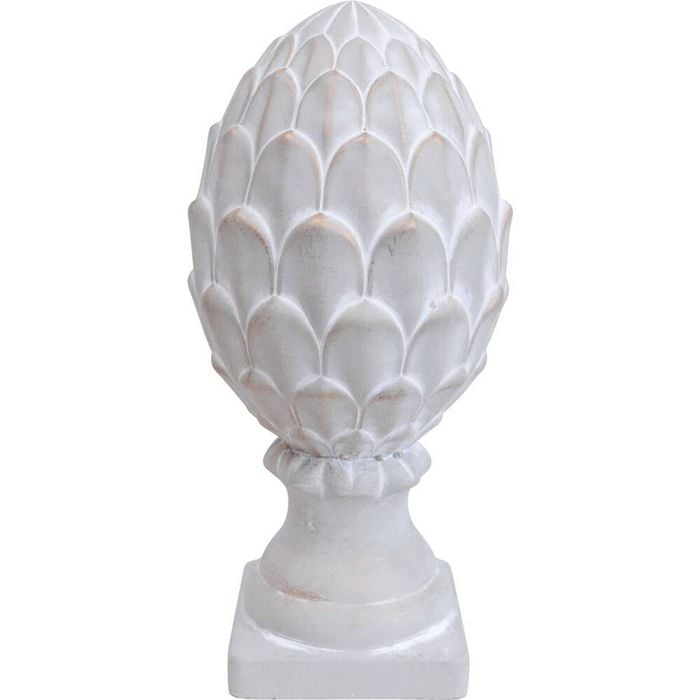 LVD Concrete Acorn Sculpture Large Home Decor 14.5x30cm - White