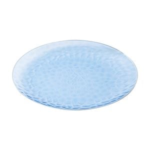 6x 10pc Partyware Heavy Duty Dimple Plates Set W/ Silver Rim 230mm Blue