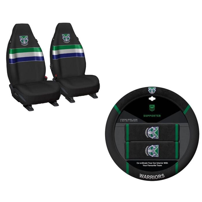 New Zealand Warriors Official Nrl Seat Cover And Steering Wheel Cover Combo New