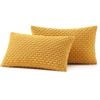 Catzon 2 Pcs Throw Pillow Covers Soft Striped Corduroy Cushion Case for Couch 30X50cm-Yellow