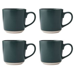 4PK La Cafetiere Ceramic Coffee Mug Drinkware 350ml - Green