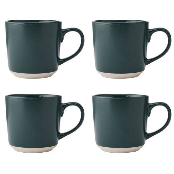4PK La Cafetiere Ceramic Coffee Mug Drinkware 350ml - Green