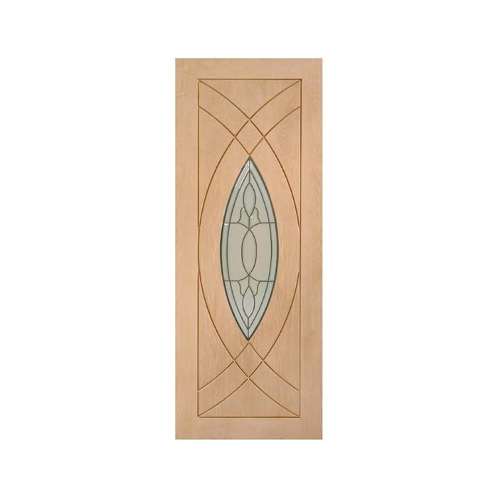 Woodcraft 2040 x 820 x 40mm Entrance Door Classical Glass TG SD45