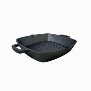 Yes4homes 26 Cm Barbecue  Cast Iron Fry Grill Pan Pre-seasoned Oven Safe Grill Frypan