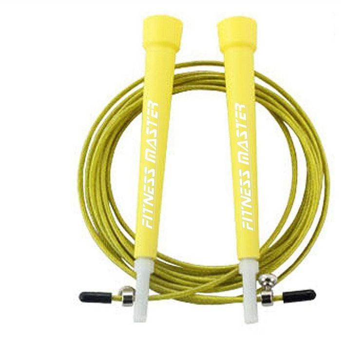 Fitness Master 3m Adjustable Steel Jump Rope Pvc Handles Cardio Boxing Crossfit Training