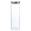 Argon Tableware Glass Storage Jar - Silver Lid - 2 Litre - Modern Round Scandi Organisation Container Glass Jar